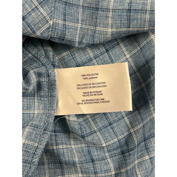 Orvis Men Blue Plaid Button Up Short Sleeve Shirt Sz L - Picture 6 of 7